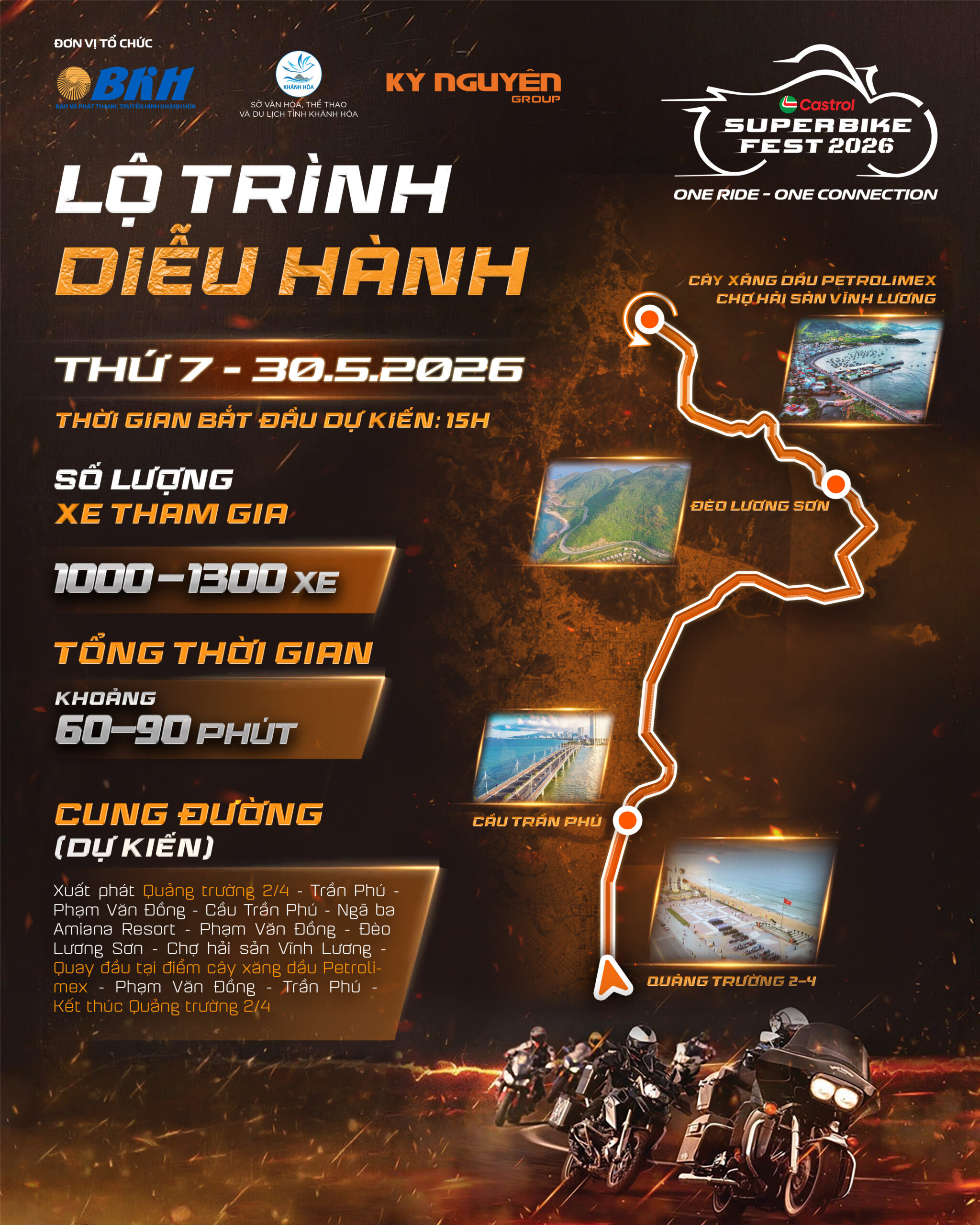 Lộ trình diễu hành dự kiến thứ 7 (30/5)